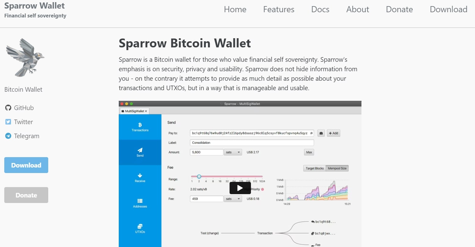 Sparrow wallet